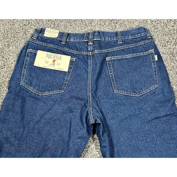 New Red Head Jeans Men's 38 x 32 Blue Denim Red Fleece Lined Straight Leg NWT - Picture 10 of 14